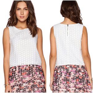 Sam Edelman Floral Organza Top White